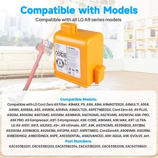 AOFONCHY Batería 3000mAh 25.55V Aspiradoras LG A9