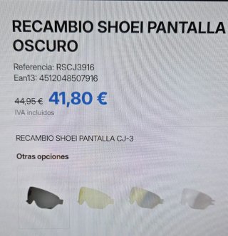 Pantalla Shoei CJ-3 ahumada Nueva