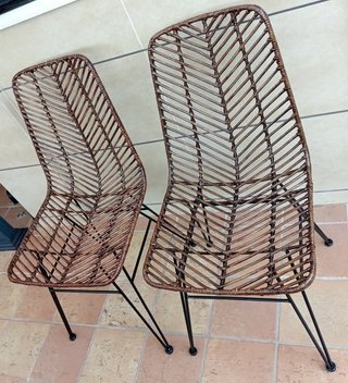 2 sillas de ratán natural indonesio para jardín