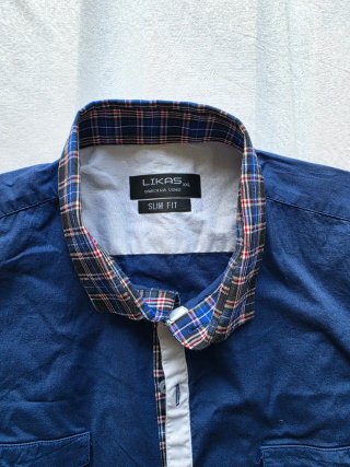 Camicia Uomo LIKAS Slim Fit Blu XL