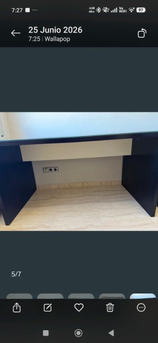 Mesa escritorio cristal negro y madera