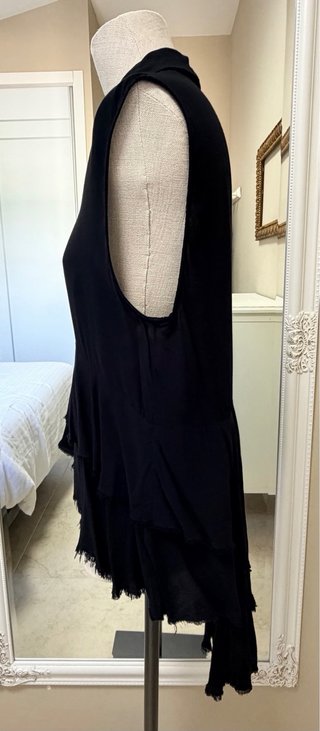 Blusa Zara Negra Asimétrica Premium Denim