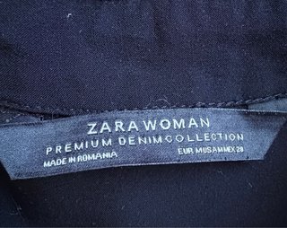 Blusa Zara Negra Asimétrica Premium Denim