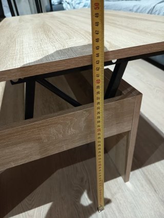Mesa de centro de madera para salón Elevable 90x50