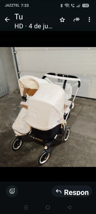Cochecito Gemelar Bugaboo Donkey marfil