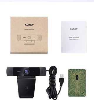 Webcam AUKEY 1080p Dual Mic Negra