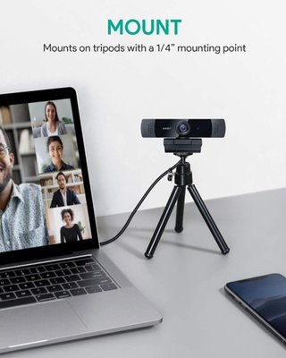 Webcam AUKEY 1080p Dual Mic Negra