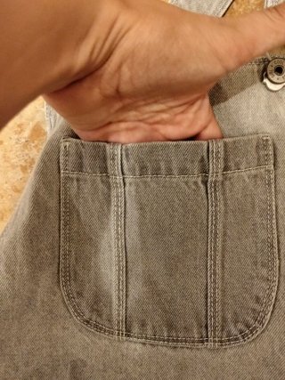 Salopette in denim grigio ragazza taglia 170