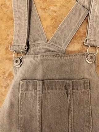 Salopette in denim grigio ragazza taglia 170