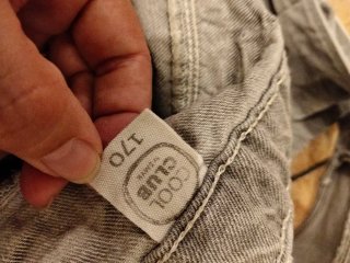 Salopette in denim grigio ragazza taglia 170