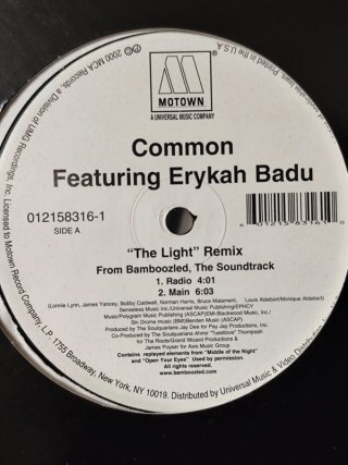 Vinilo Rap Common/Erykah Badu - The Light Remix