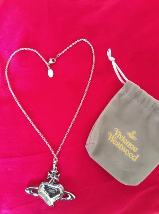 Collar Corazón Vivienne Westwood Plata Negro