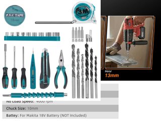 Taladro Inalámbrico + 2 baterias + accesorios