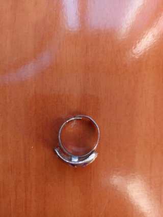 Anillo vintage morado y plateado