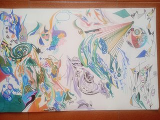 Disegno Astratto Multicolor su Carta