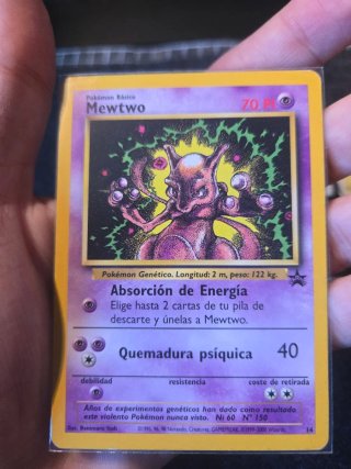 Carta Pokémon Mewtwo + Lote Sellos Junior