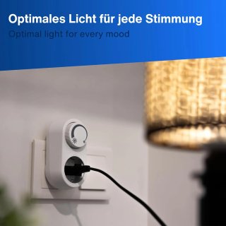 REV Atenuador, adaptador de atenuación LED con toma de 1 vía, control de brillo, blanco