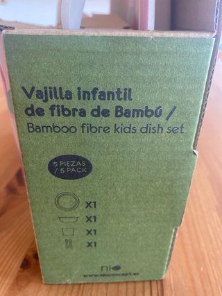 Vajilla Infantil Bambú Eco Princesas 5 Piezas