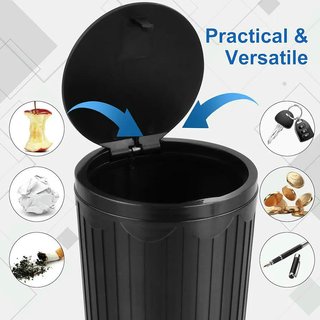 Bote de Basura Compacto para Coche 16 cm Negro