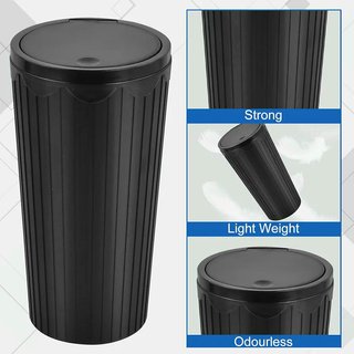 Bote de Basura Compacto para Coche 16 cm Negro
