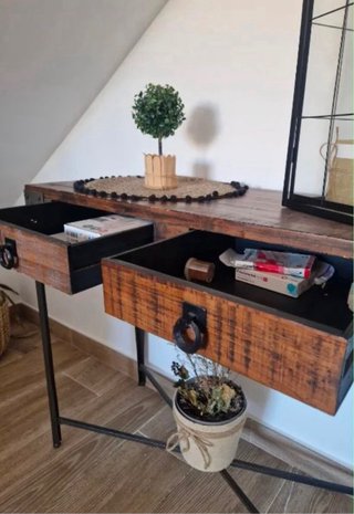 Consola recibidor madera y metal