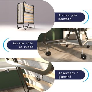 Cama Plegable con Colchón 190x80