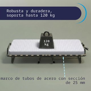 Cama Plegable con Colchón 190x80