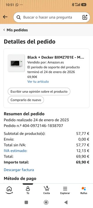 Microondas Blanco Black+Decker