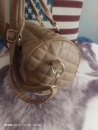 Bolso bowling camel doble asa
