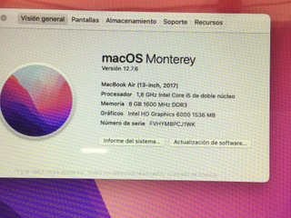 E578251-0 PORTATIL APPLE APPLE MACBOOK AIR CORE I5