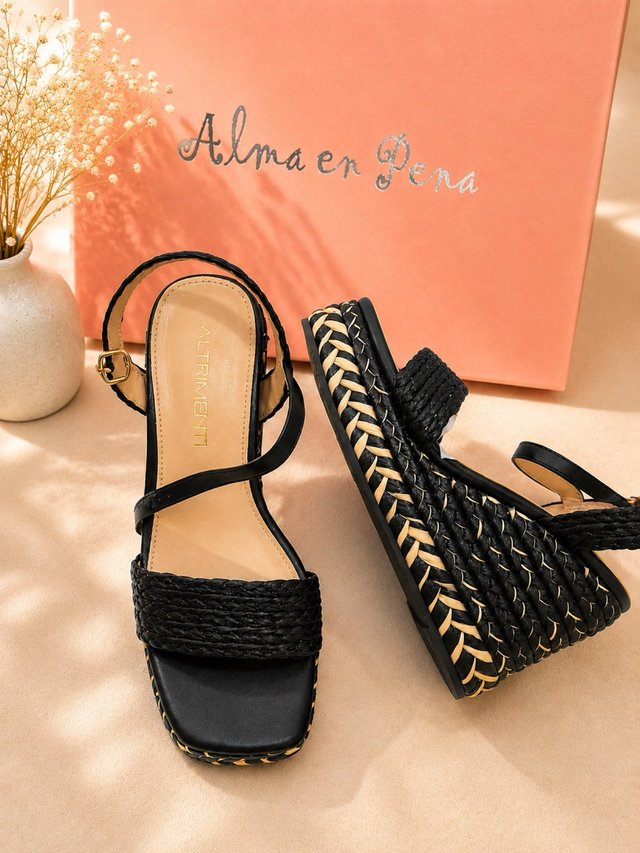 Cuñas Alma en Pena negras y beige