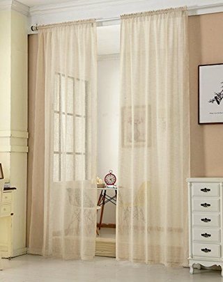 Cortinas Translúcidas Beige 2 Piezas 140x245 cm