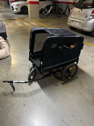 Cesta,feeder,bici y transportín de perro mediano