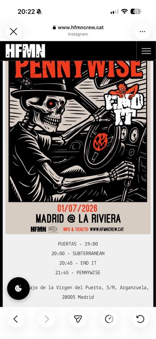 Pennywise Madrid 2026