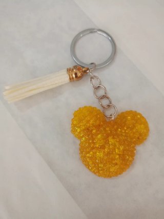 Portachiavi Topolino giallo glitter