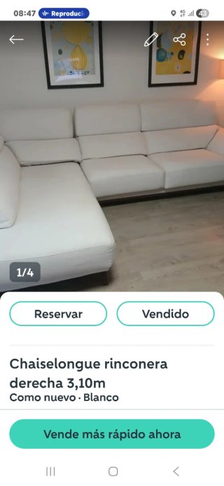 Chaiselongue rinconera derecha 3,10m