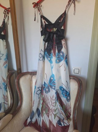 Vestido largo mariposas tirantes