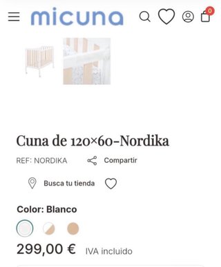 Cuna Micuna Nordika Blanca