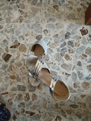 Sandali donna glitter argento