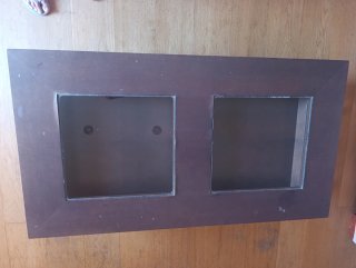 Mesa auxiliar elevable madera y cristal