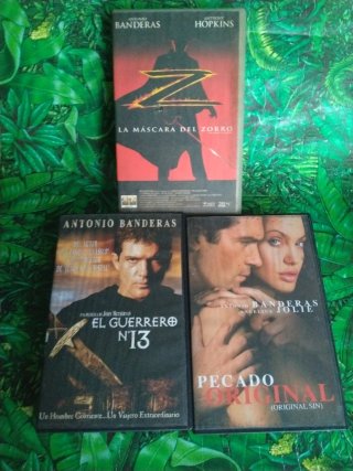 VHS Antonio Banderas: El Guerrero N°13 y La Máscar