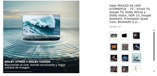Televisor Haier MiniLED 4K UHD H75M80FUX - 75"