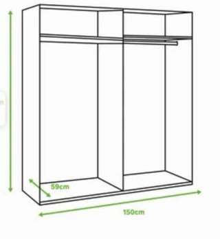 Armario moderno 2 puertas blanco y madera