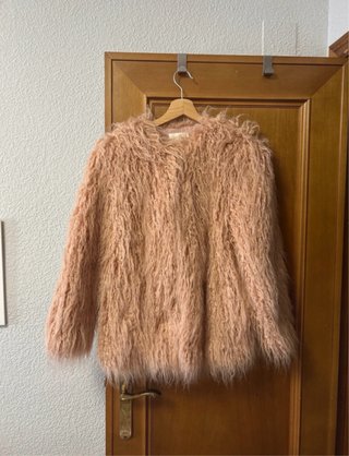 Abrigo pelo rosa H&M Talla S