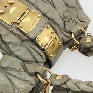 Miu Miu Matelasse Ready Lock Hand Bag Leather