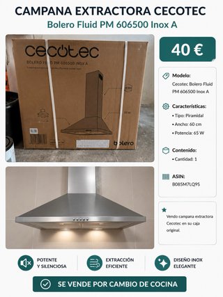 Campana Extractora Cecotec Bolero Fluid PM 606500
