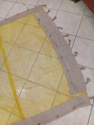 Tenda arredo casa tessuto giallo beige