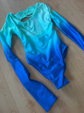 Traje de baño manga larga azul Talla S