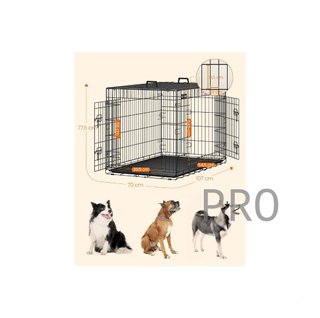 Jaula para Perros Plegable con 2 Puertas