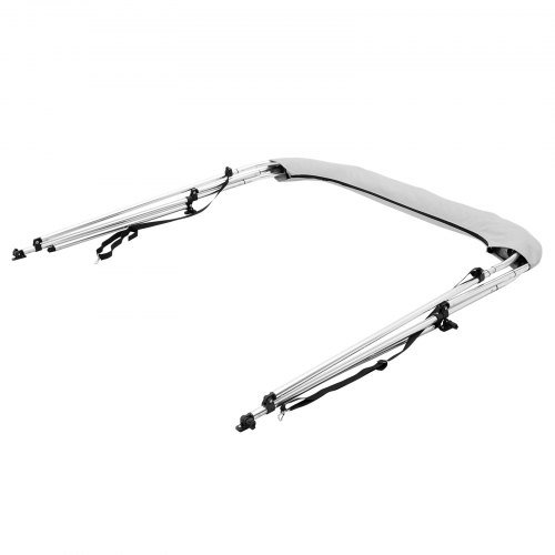Cubierta de Barco Bimini de 4 Arcos, Paredes Laterales de Malla Desmontables, Dosel de Poliéster 600D con Marco de Aleación de Aluminio de 1", Incluye Bolsa de Almacenamiento, 2 Postes de Soporte,...